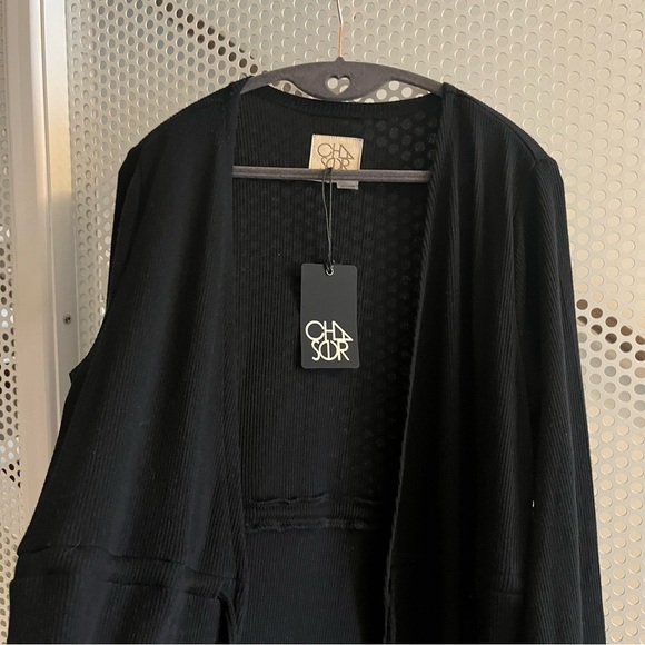 Chaser (sold on Revolve) Love Rib Long Cardigan Size Medium in Black NWT - Picture 9 of 11